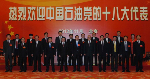 中国石油集团党组领导与集团参加党的十八大代表座谈
